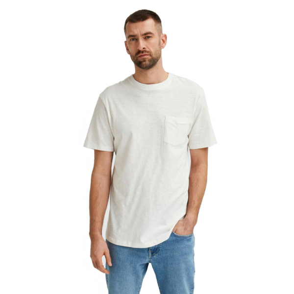 SELECTED Carlos Chest Pocket Tee (16077329-Egret)
