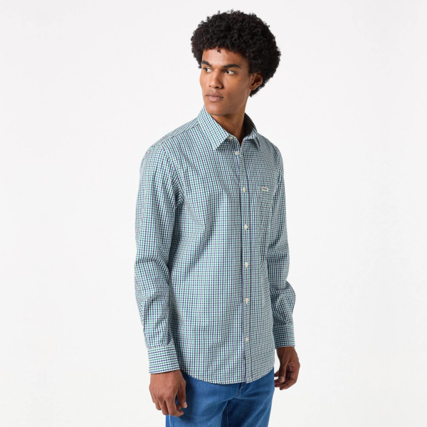 Wrangler One Pocket Men’s Shirt Regular Fit - Green/ Navy (112350479)