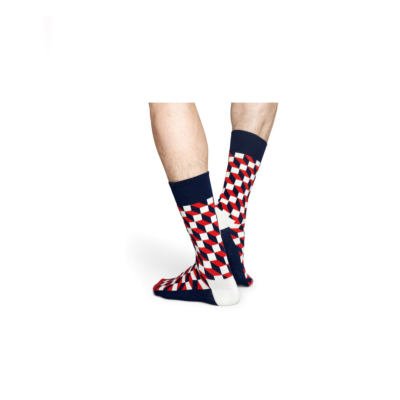 HAPPY SOCKS Filled Optic κάλτσες unisex - Navy/Red (FO01-068)