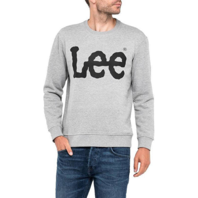 LEE Logo Crew Men Sweatshirt - Grey Mel (L82UUB37)
