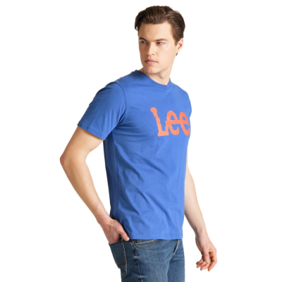 LEE Wobbly Ανδρικό Μπλουζάκι Λογότυπο - Μπλε (L65Q-FE-NJ)