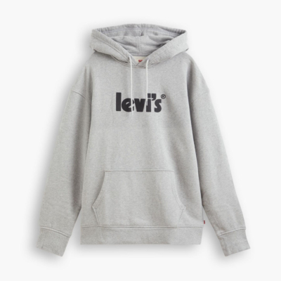 Levi’s® Poster Logo Relaxed Unisex Hoodie - Heather Grey (38479-0080)
