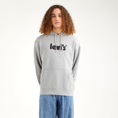 Levi’s® Poster Logo Relaxed Graphic Hoodie - Heather Grey (38479-0080)
