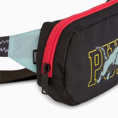 Puma Unisex Basketball Waist Bag in Black/ High Risk Red (078559-02) 