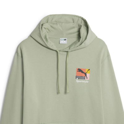 Puma Brand Love Men’s Hoodie - Green Fog (621342-54/ front) 