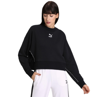 PUMA Classics Cropped Crew Women Sweater - Black (597637-01)