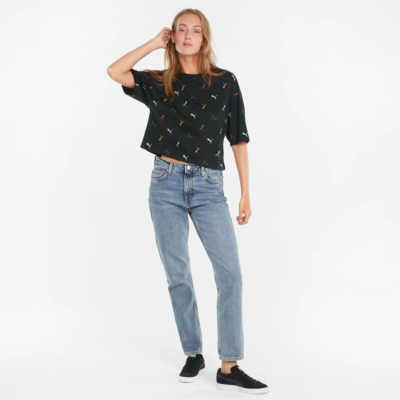 PUMA Γυναικείο Μπλουζάκι με Σχέδια - Μαύρο (531633-01) 