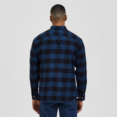 Selected Flannel Men Check Shirt (16074464-MoonlitOcean)
