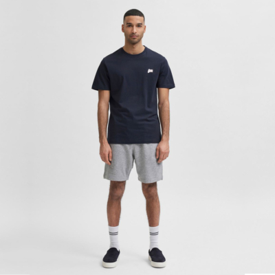 SELECTED Jude Embroidery Men Tee (16078260-Sky Captain) 
