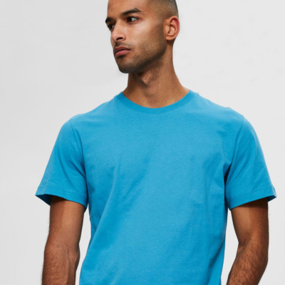 SELECTED Norman Crew Neck Tee (16077365-Bluejay)