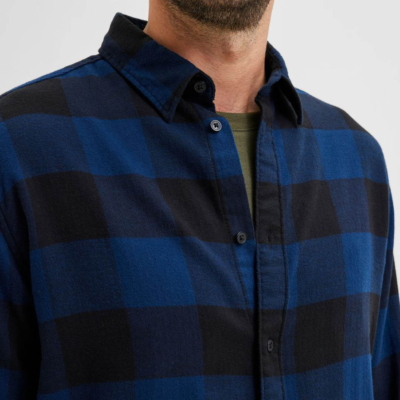 SELECTED Regbox Checked Men Flannel Shirt (16080836-DressBlue)
