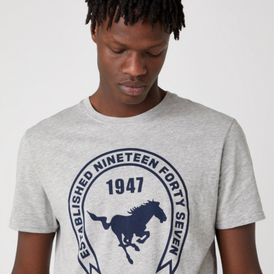 WRANGLER Americana Men T-Shirt in Mid Grey Mel (W7AGD3X37)
