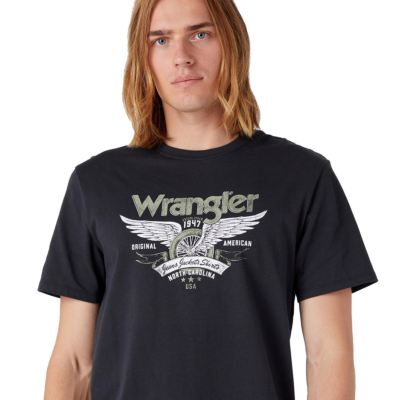 Wrangler T-Shirt Ανδρικό με Στάμπα - Μαύρο (W70PEEXV6)