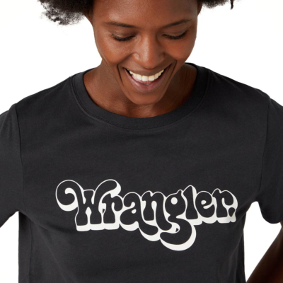Wrangler Μπλουζάκι Γυναικείο με Λογότυπο - Μαύρο (W7N4D3XVD) 