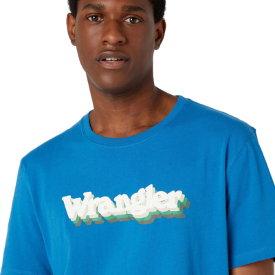 Wrangler Ανδρικό Μπλουζάκι με Λογότυπο - Τυρκουάζ (W753EE69F) 