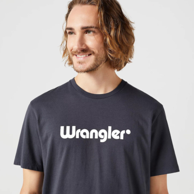 Wrangler Μπλουζάκι Ανδρικό με Λογότυπο - Μαύρο (112350526) 