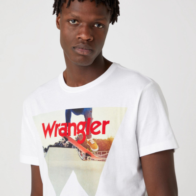 WRANGLER Μπλουζάκι Ανδρικό με Στάμπα Λευκό (W7G7D3XW1)
