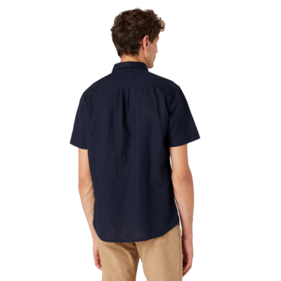 Wrangler One Pocket Short Sleeve Men Shirt - Dark Navy (W5K0LOXAE) 