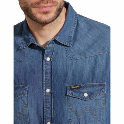 WRANGLER Western Jean Shirt Men - Mid Indigo (W5973O78E)

