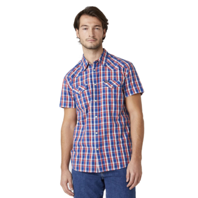 WRANGLER Western Short Sleeve Shirt - Limoges Blue (W5J04MX50)