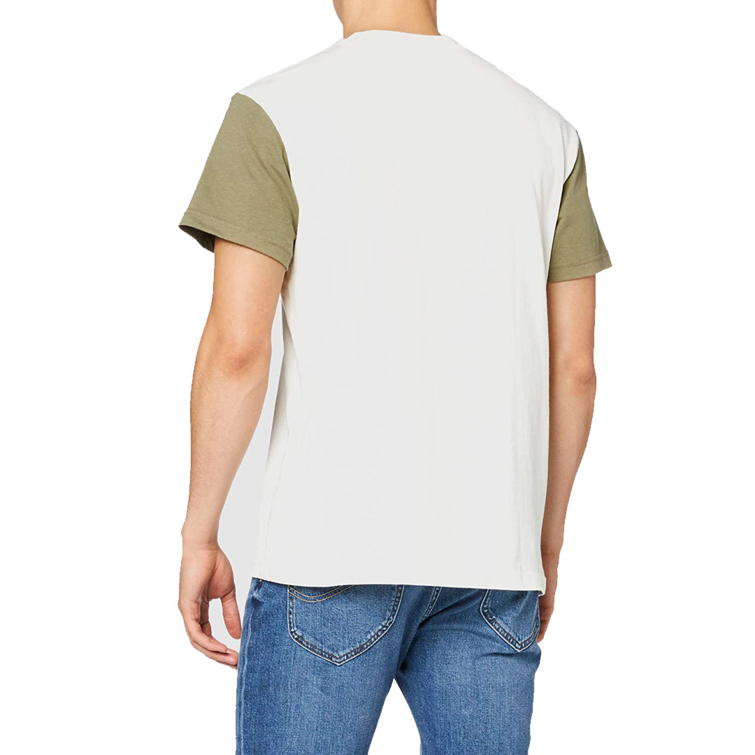 LEE Colourblock Ανδρικό Μπλουζάκι Εκρου/ Χακι (L60E-RE-NG)