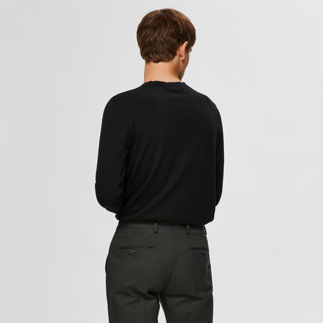 SELECTED Berg Knitted Cotton Jumper (16074682-Black)
