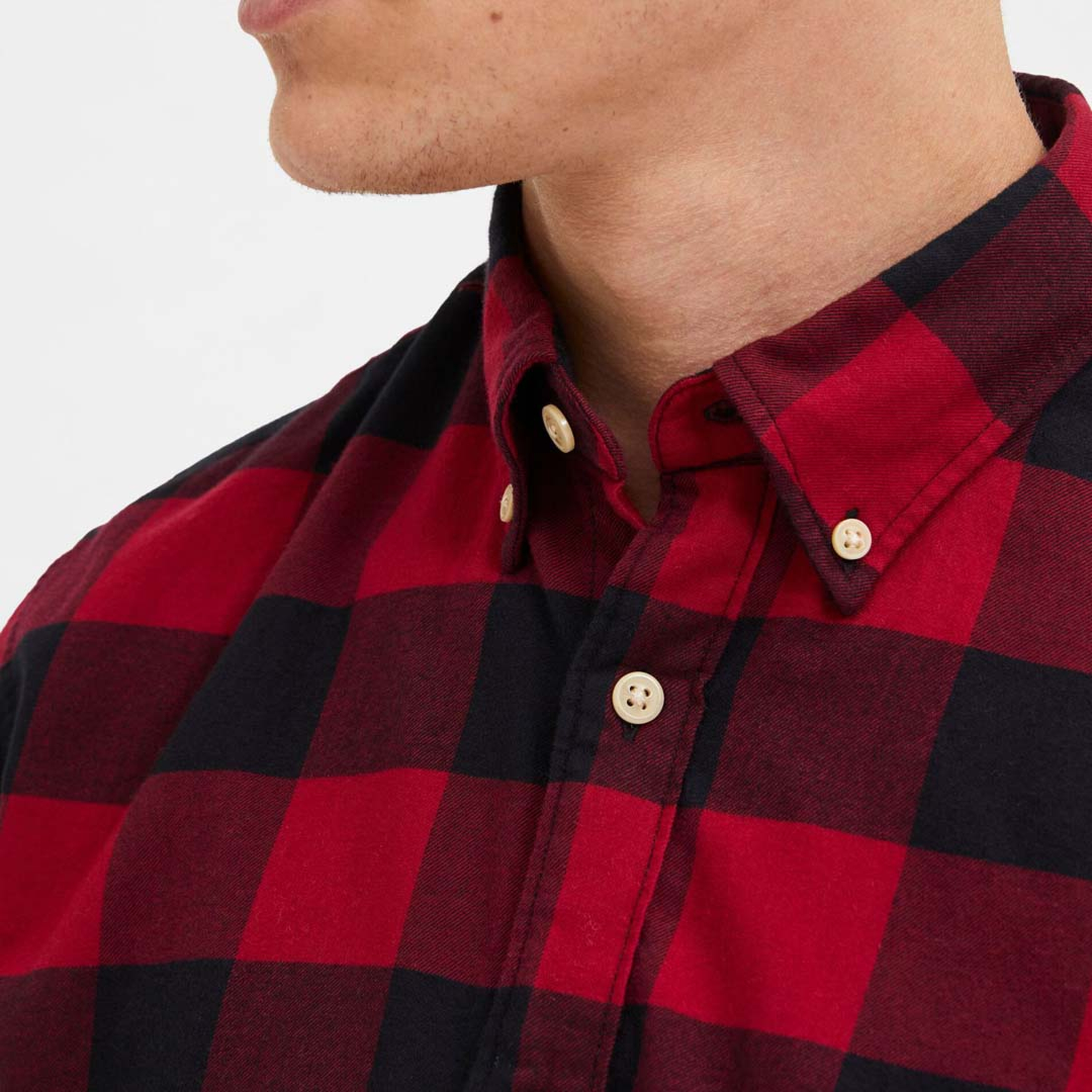 Selected Slim Flannel Shirt (16074464-BikingRed)

