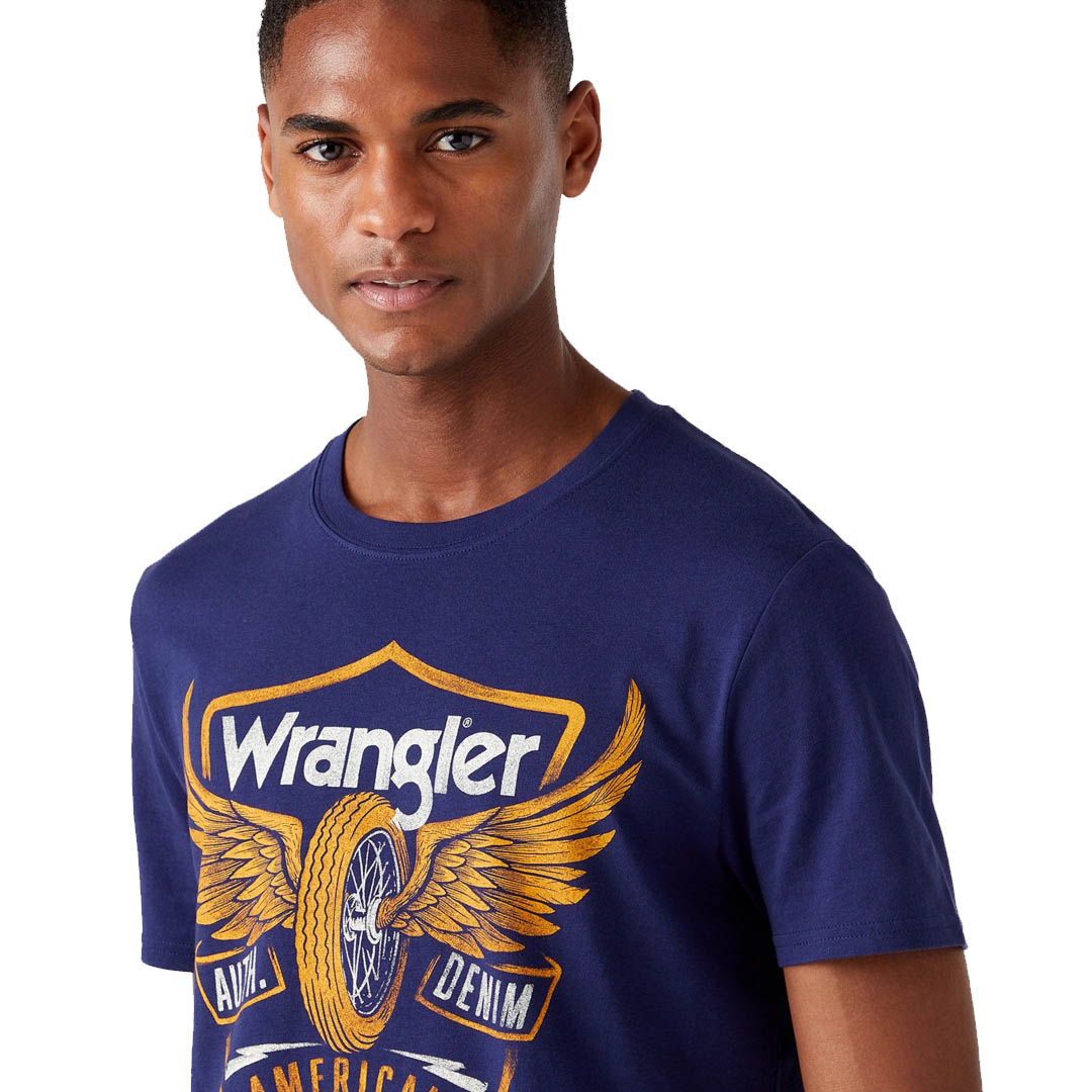 WRANGLER Ανδρικό Μπλουζάκι με Στάμπα - Μπλε (W7J0D3X9I) 