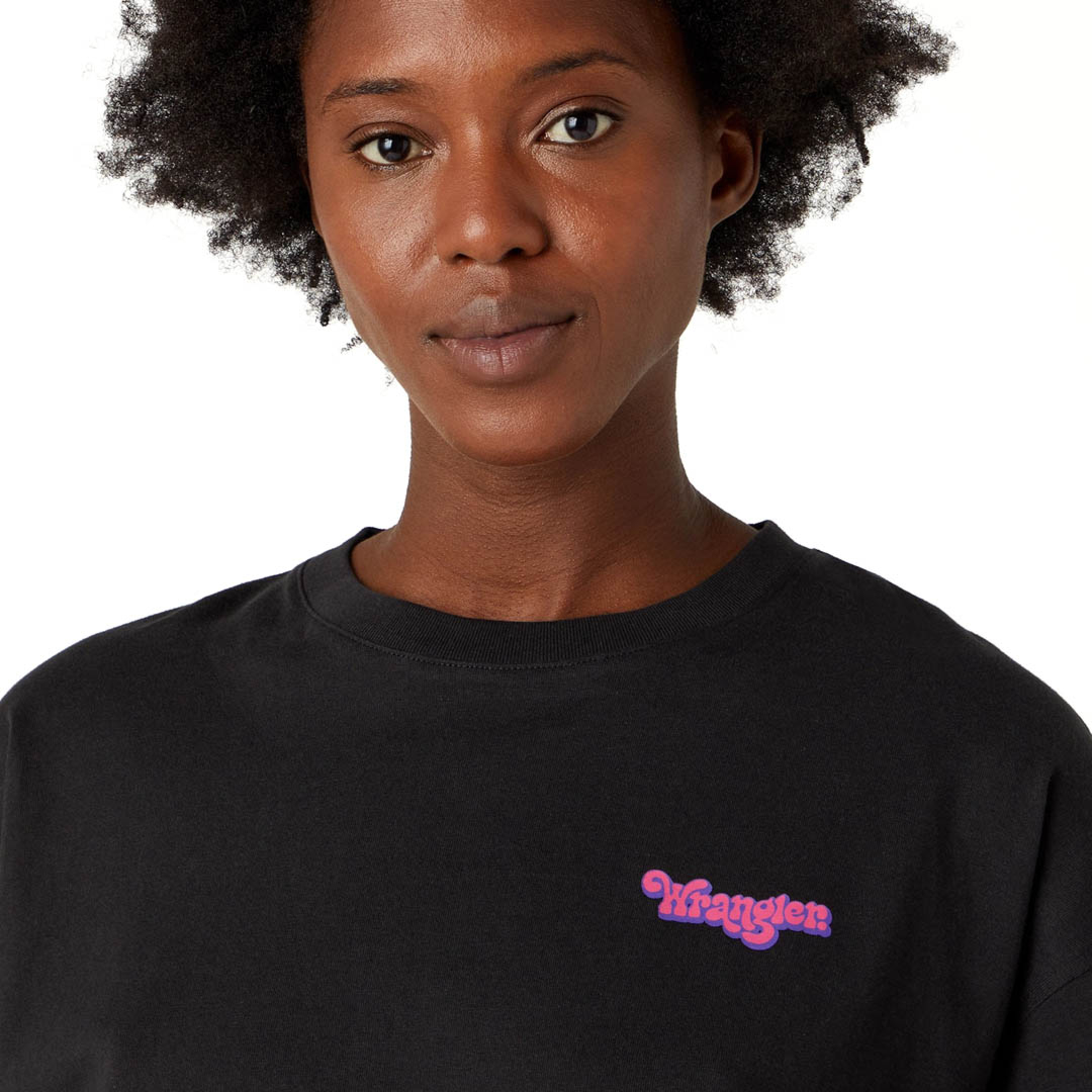 Wrangler Cropped Μπλουζάκι Γυναικείο - Μαύρο (W7S2EEXV6)
