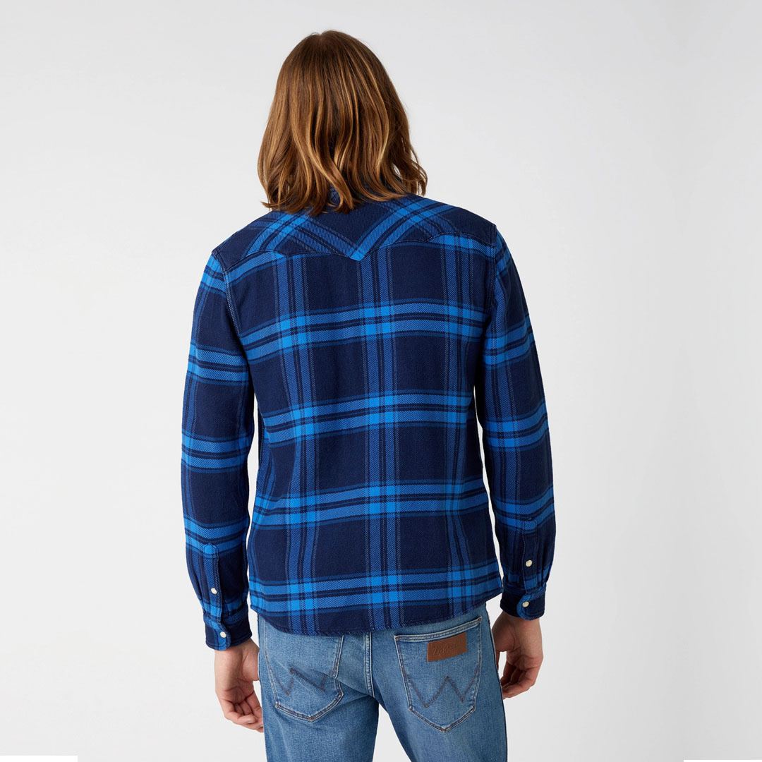 WRANGLER Western Flannel Men Shirt - Blue (W5A0MTX05)
