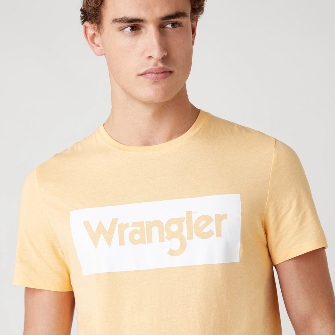 WRANGLER Μπλουζάκι Λογότυπο Ανδρικό - Lovely Mango (W742FKA11) 