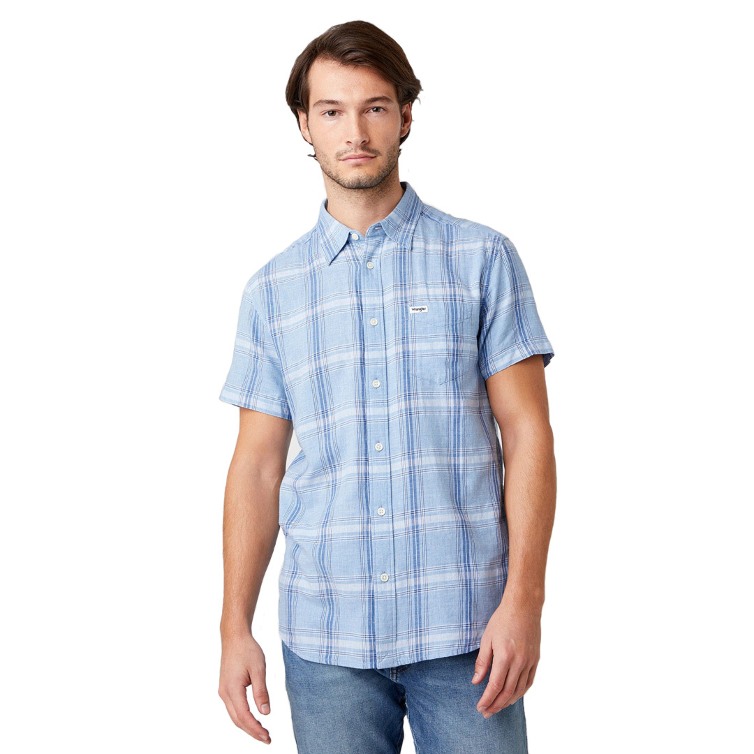 WRANGLER One Pocket Short Sleeve Shirt - Cerulean Blue (W5J11OXVT)