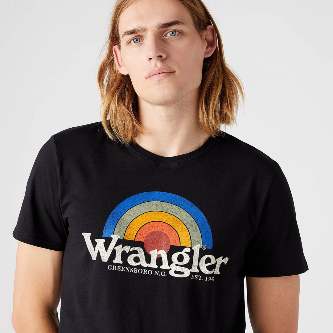 WRANGLER Ανδρικό Μπλουζάκι με Στάμπα - Μαύρο (W7J2D3100)
